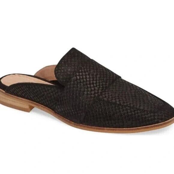 Free People At Ease Mule Black Texture Slip On Loafer Flat Round Toe Sue… - Picture 1 of 9